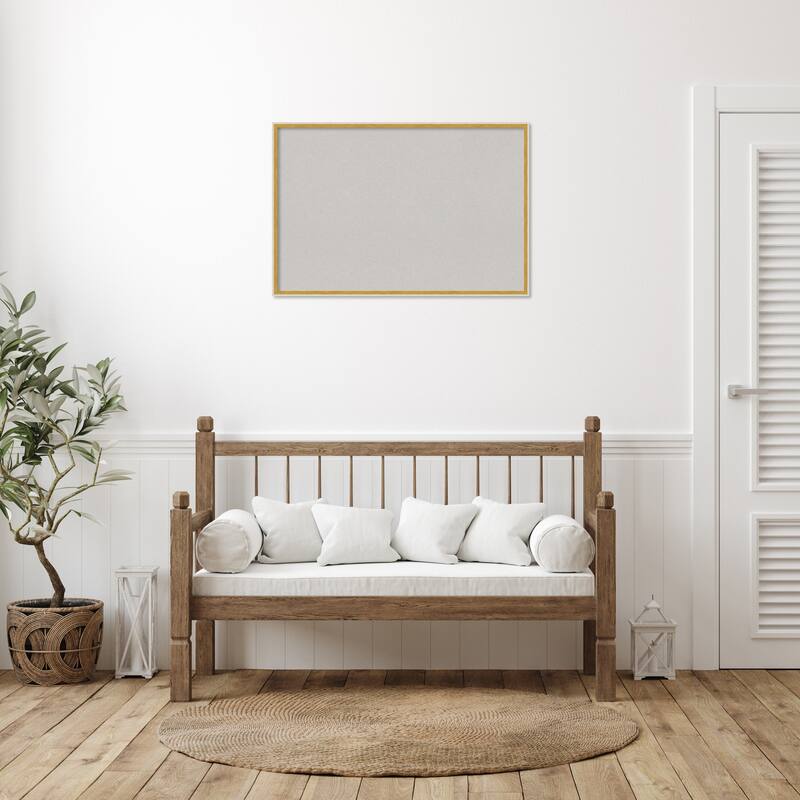 Paige Wood Framed Grey Corkboard Bulletin Board