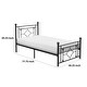 preview thumbnail 5 of 3, Twin Platform Bed Quatrefoil Pattern and Ball Finials Black Metal