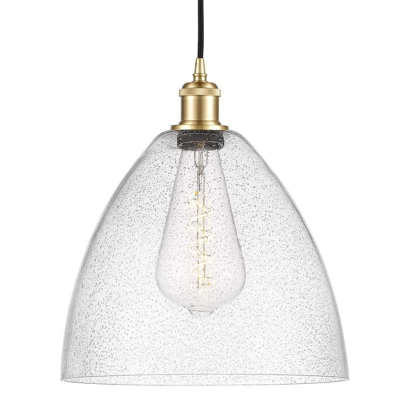 Innovations Lighting 516-1P-15-12 Bristol Pendant Bristol Glass 12" - Satin Gold / Seedy