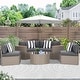 preview thumbnail 11 of 19, Nuon 5-piece Outdoor Patio Conversation Sets Half Moon Furniture Rattan Wicker Sofa Sectional Set by Havenside Home