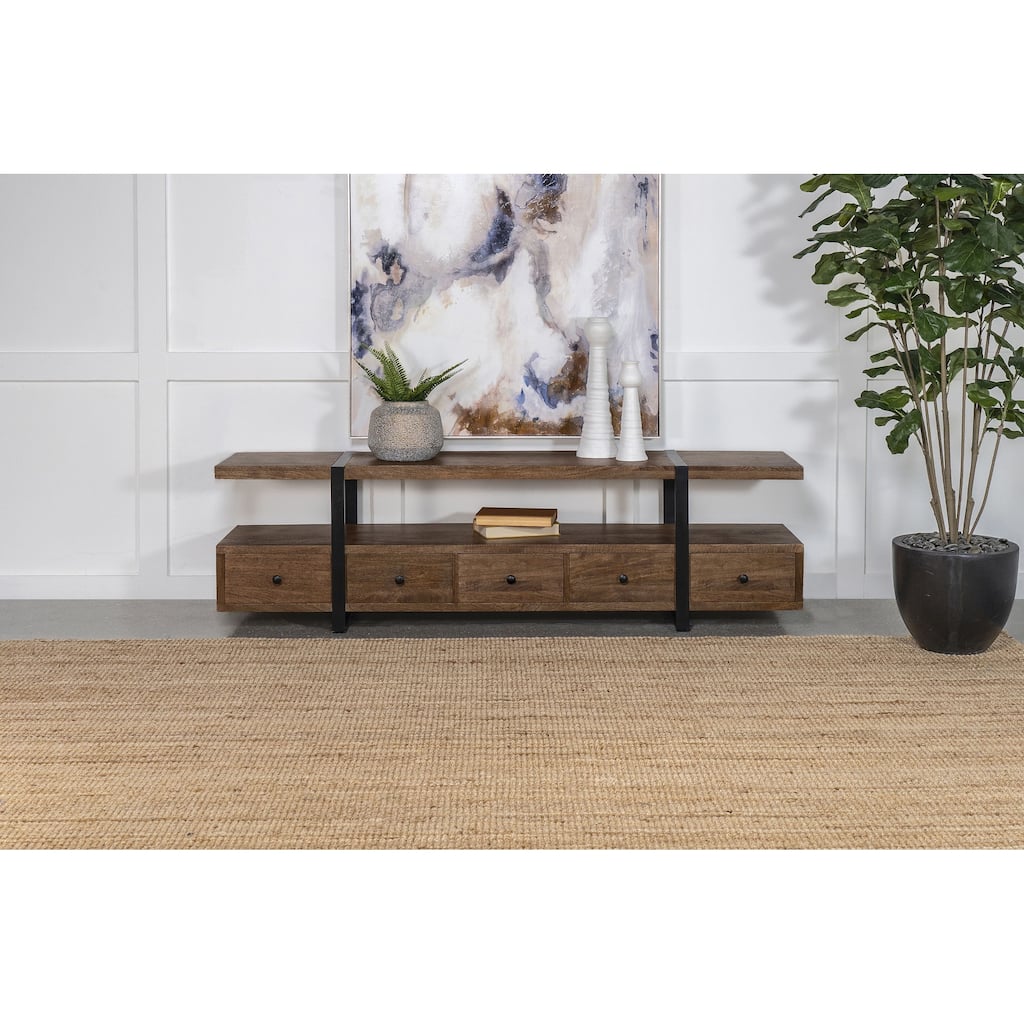 Ashenbury Brown and Gunmetal 4-drawer TV Stand