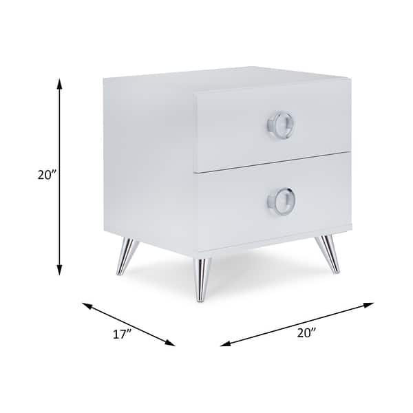 dimension image slide 1 of 3, ACME Carson Carrington Rjukan Contemporary Nightstand with 2 Drawers