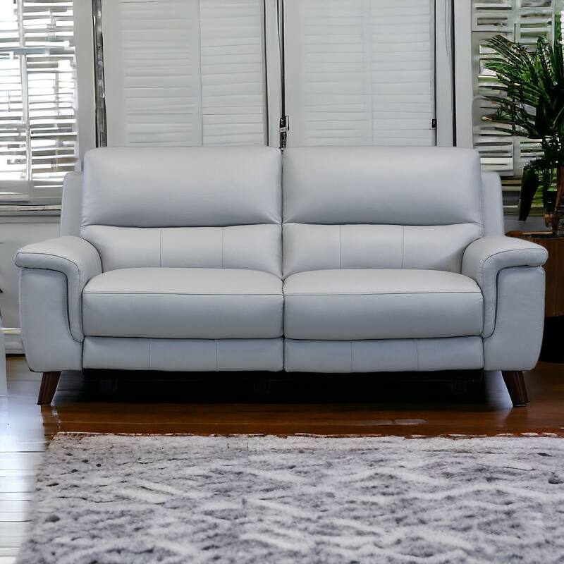HomeRoots Three Piece Indoor Gray Leather Six Person Seating Set - Gray