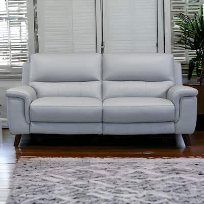 HomeRoots Three Piece Indoor Gray Leather Six Person Seating Set