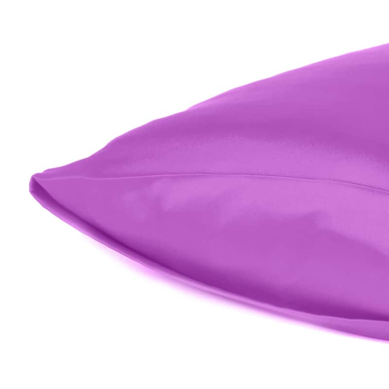 HomeRoots Purple Merlot Dreamy Set Of 2 Silky Satin Queen Pillowcases