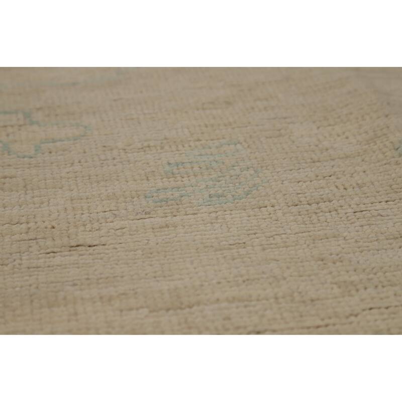 Vegetable Dye Oushak Turkish Area Rug Bedroom Handmade Wool Carpet - 8'4"x 9'10"