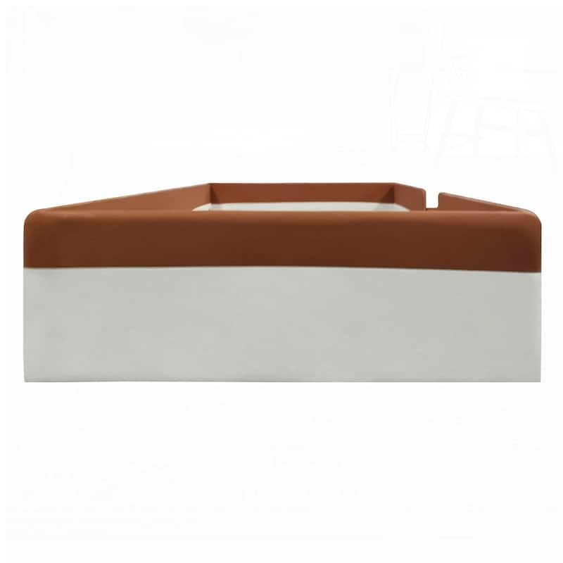 Upholstered Daybed Frame with Fence and Stairs