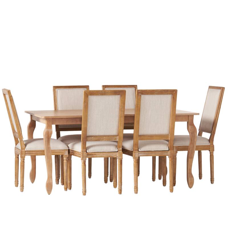 Regan Upholstered Expandable 7 Piece Dining Set by Christopher Knight Home