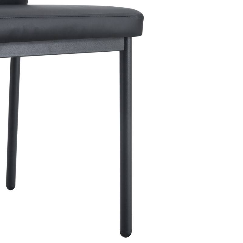 Set of 4 High Resilience Dining Chair with Metal Black Leg