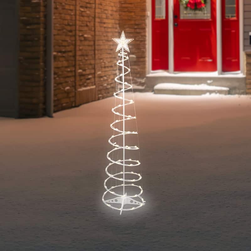 6ft LED Lighted Spiral Cone Tree Outdoor Christmas Decoration
