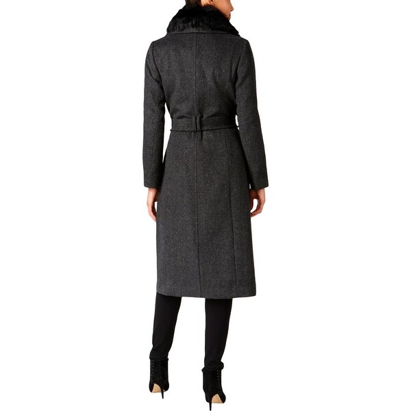 dark grey wrap coat