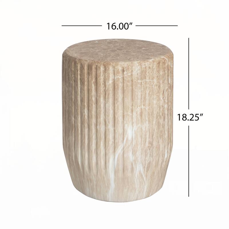 Outdoor Carved Side Table,Gold