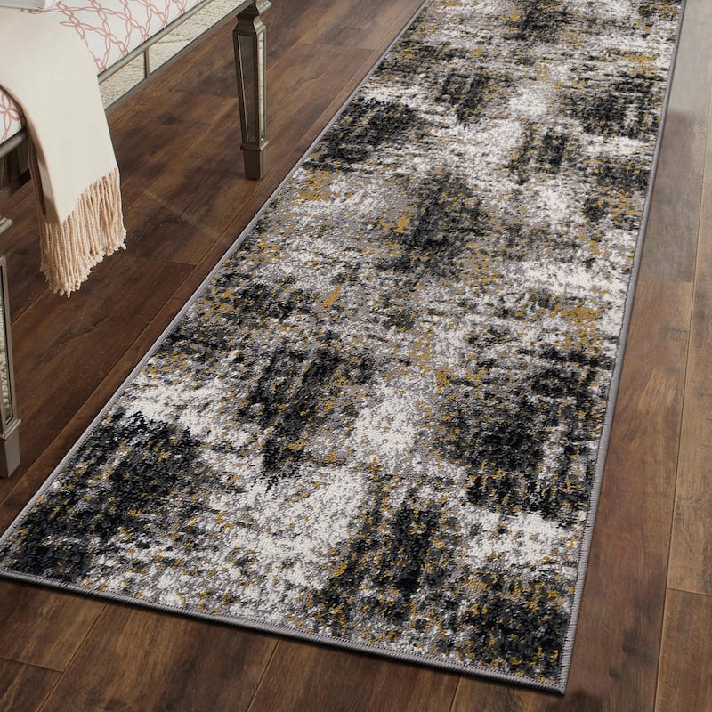 World Rug Gallery Adare Contemporary Abstract Area Rug - 2'7" X 8' - Yellow