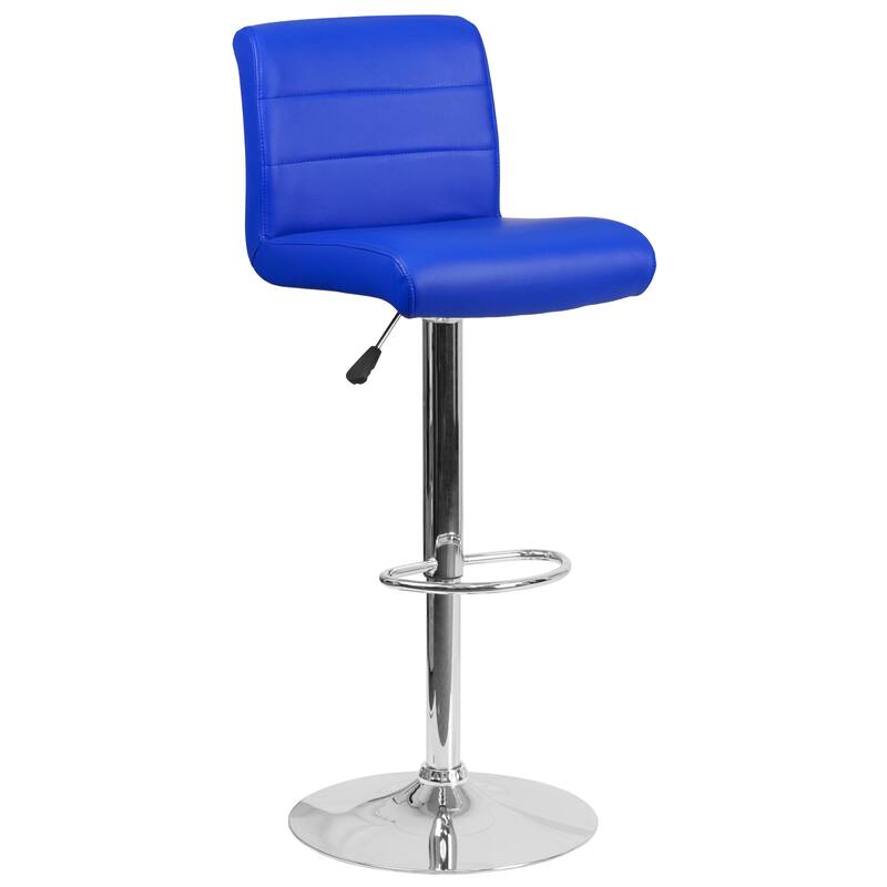 Vinyl Adjustable Height Barstool - 16.25"W x 19.5"D x 36.75" - 44.75"H