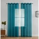 preview thumbnail 17 of 117, HLC.me 2 Piece Semi Sheer Voile Window Curtain Drapes Grommet Top Panels Bedroom, Living Room - Set of 2 panels 54 W x 72 L - Aqua Blue (Teal)