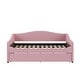 preview thumbnail 7 of 11, Teddy Fleece Frame Daybed Pink Full Sofa Bed wTrundle Side Light Strip
