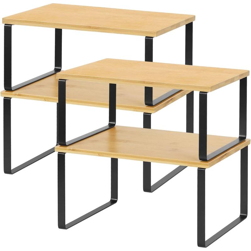 Stackable Kitchen Cabinet Shelves Organizer