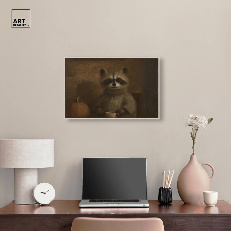 Raccoon Reverie Canvas by Art Remedy