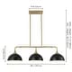 preview thumbnail 22 of 23, Potlid 3-Light Industrial Gold Linear Dome Pendant Lights for Kitchen Island/Dining Table