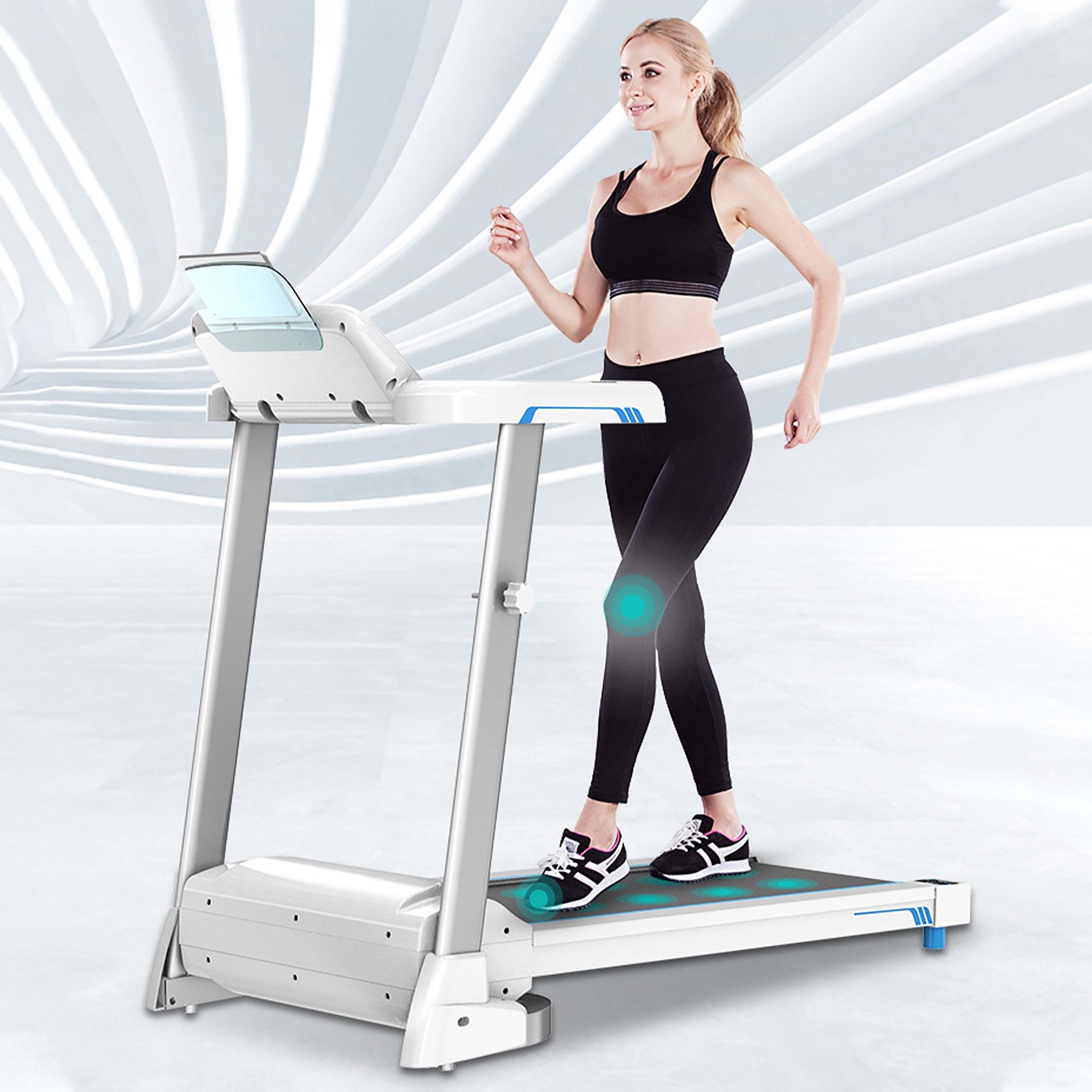 Folding electric treadmill lcd display motorized running 2.0 hp treadmill home gym workout fitness outlet