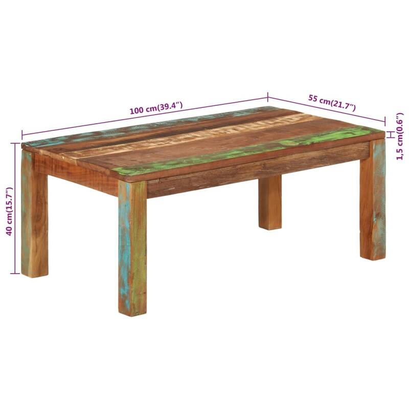 vidaXL Coffee Table Side End Table Living Room Accent Sofa Table Solid Wood