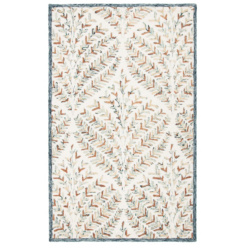 SAFAVIEH Handmade Capri Ilianka Wool Rug - 5' Square - Ivory/Green