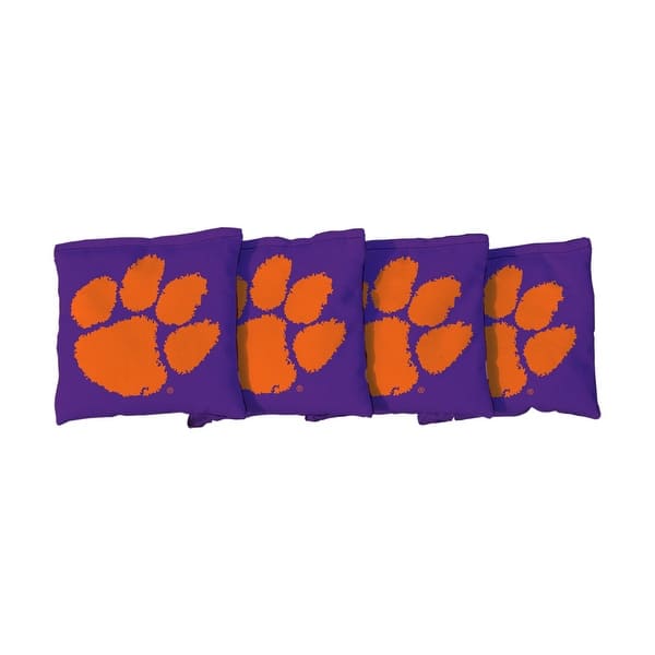 slide 2 of 3, Clemson Tigers Purple Cornhole Bags All-Weather Resin Filled