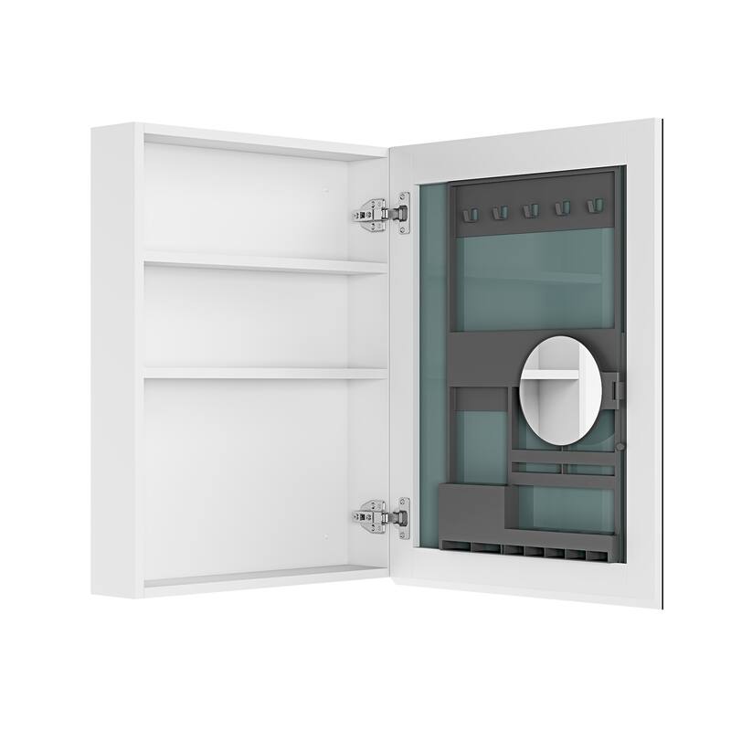 Frameless Bathroom Medicine Cabinet with Beveled Mirror Edges, Left Opening Door, Soft-Closing Hinges