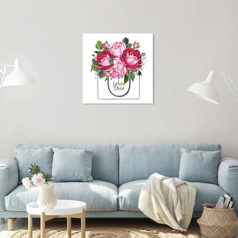 Oliver Gal 'Doll Memories - Peonies' Floral and Botanical Wall Art Canvas Print Florals - Pink, White