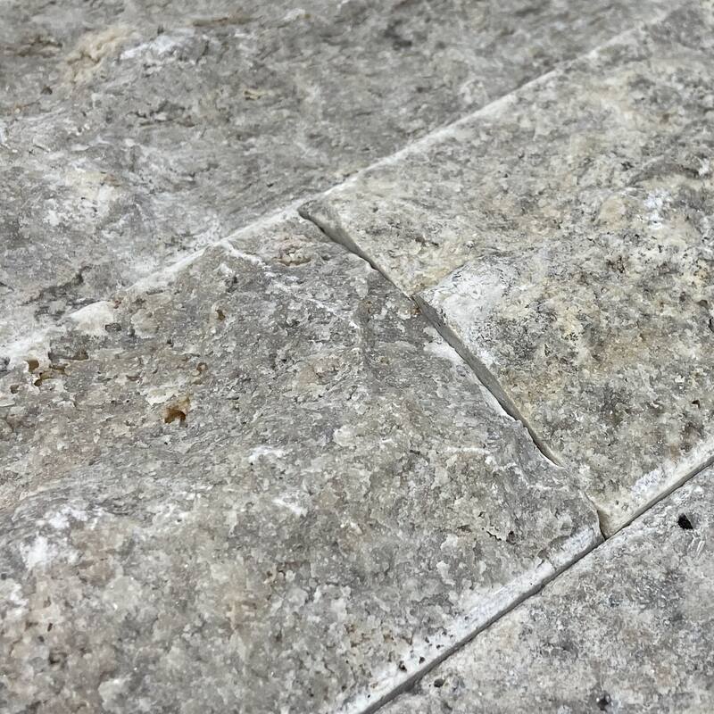Argento Travertine 3" x 8" Split Face Tile