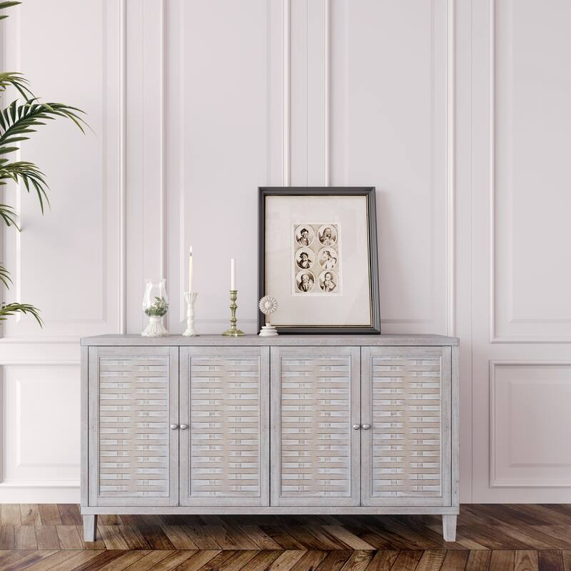 Accent Cabinet 4 Door Wooden Cabinet Sideboard Buffet Server Cabinet Storage Cabinet