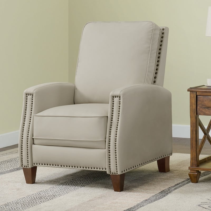 Spruce & Spring Alston Push Back Recliner Chair with Nailhead Trims for Living Room