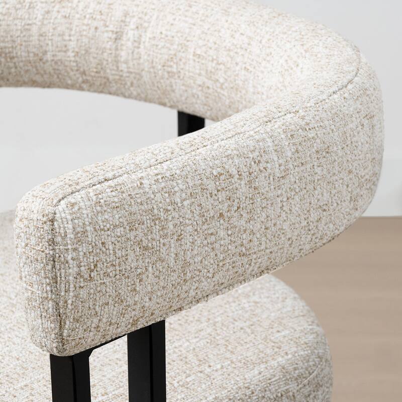 24" Seat Height Upholstered Tweed Solid Back Counter Stool(Set of 6)