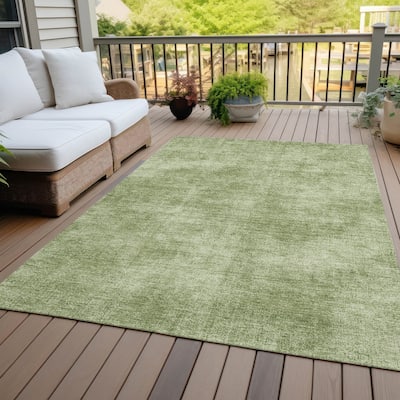 Machine Washable Indoor/ Outdoor Simple Solid Chantille Rug