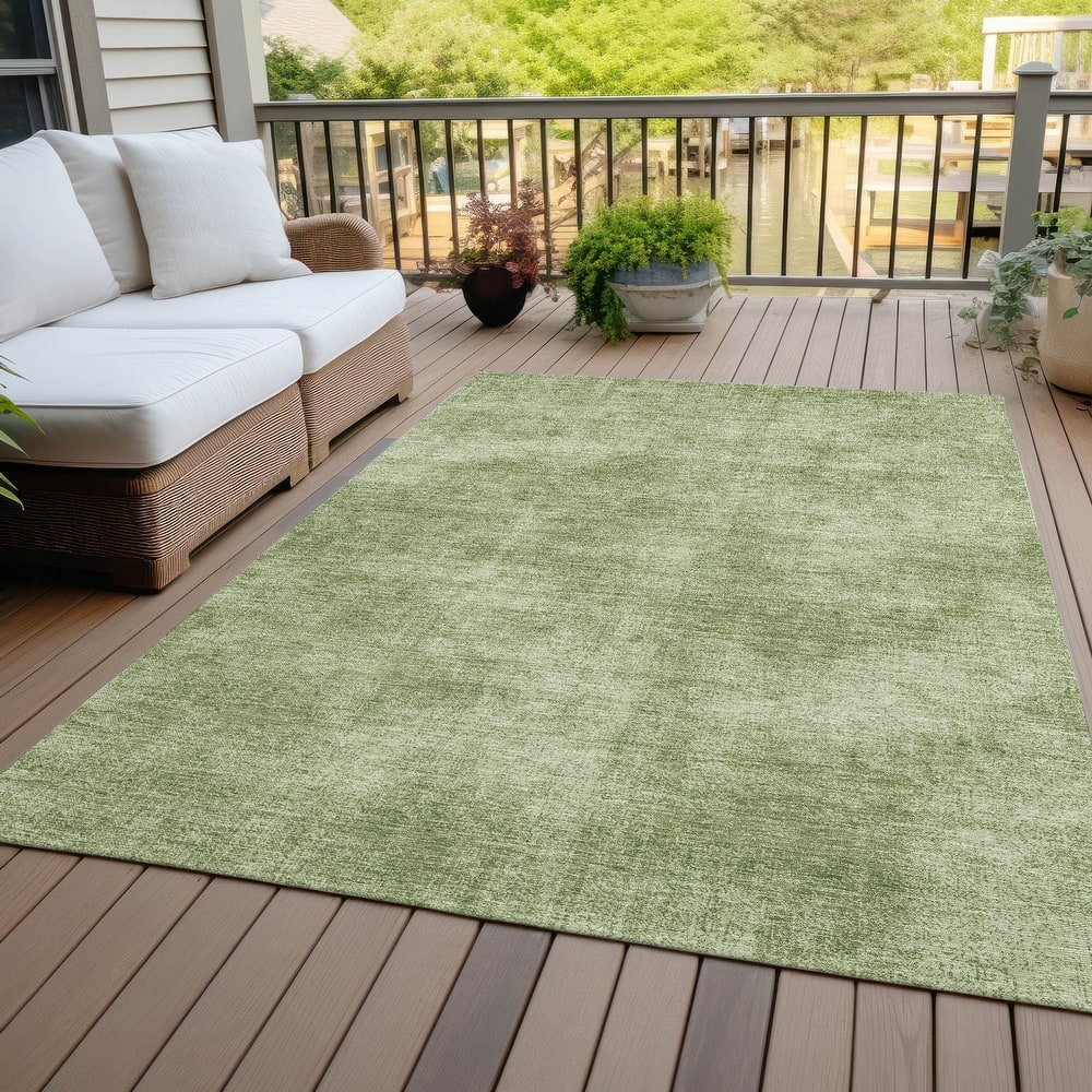 Machine Washable Indoor/ Outdoor Simple Solid Chantille Rug