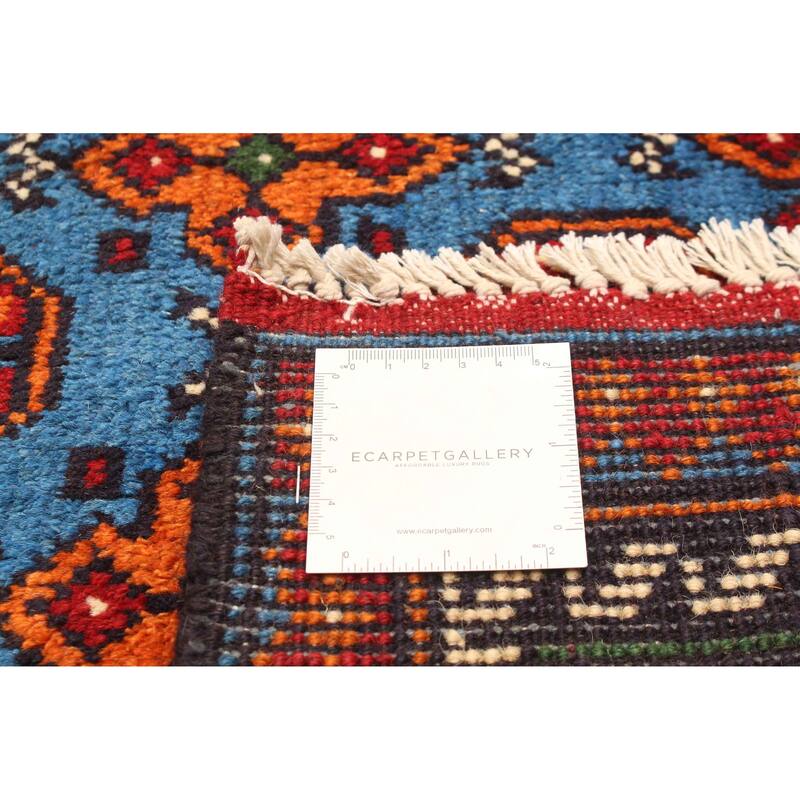 ECARPETGALLERY Hand-knotted Uzbek Kargahi Blue Wool Rug - 4'0 x 5'11