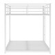 preview thumbnail 9 of 30, Full over Full Low Bunk Bed with Ladder, White Metal Frame