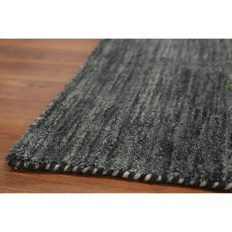 Hand Knotted Oriental 100% Wool Carpet Tribal Animal Pictorial Greys & Charcoal Gabbeh Area Rug - 12' 5'' X 9' 8''