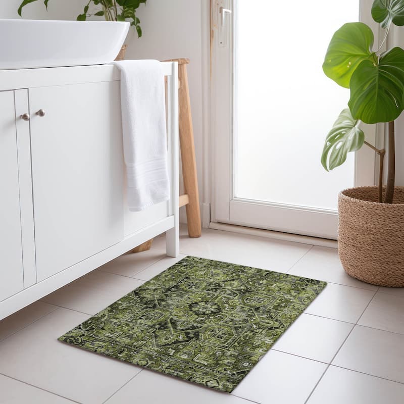 Maso Oriental Weather Resistant Timeless Grace Outdoor Rug