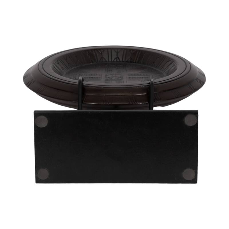 21" Aztec Table Sculpture Contemporary Abstract Metal and Wood Brown Aztec Decor for Home or Office Modern - 14" x 14" x 21"