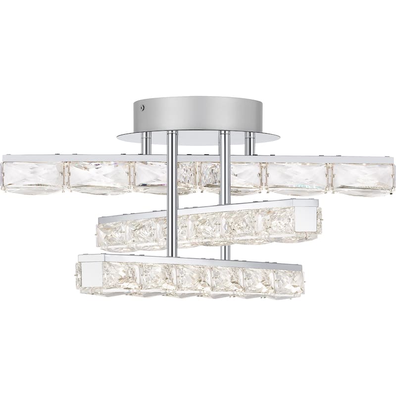 Comet Integrated LED Polished Chrome Semi-Flush Mount