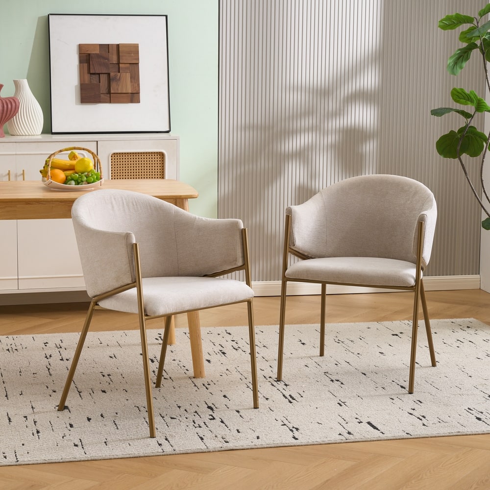 Christopher Knight Home - Victoria Velvet Upholstered Dining Chair Set with Gold Metal Frame