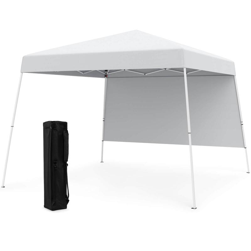 10x10 FT Pop Up Canopy Portable UPF 50+ Outdoor Tent w/ Backpack - White