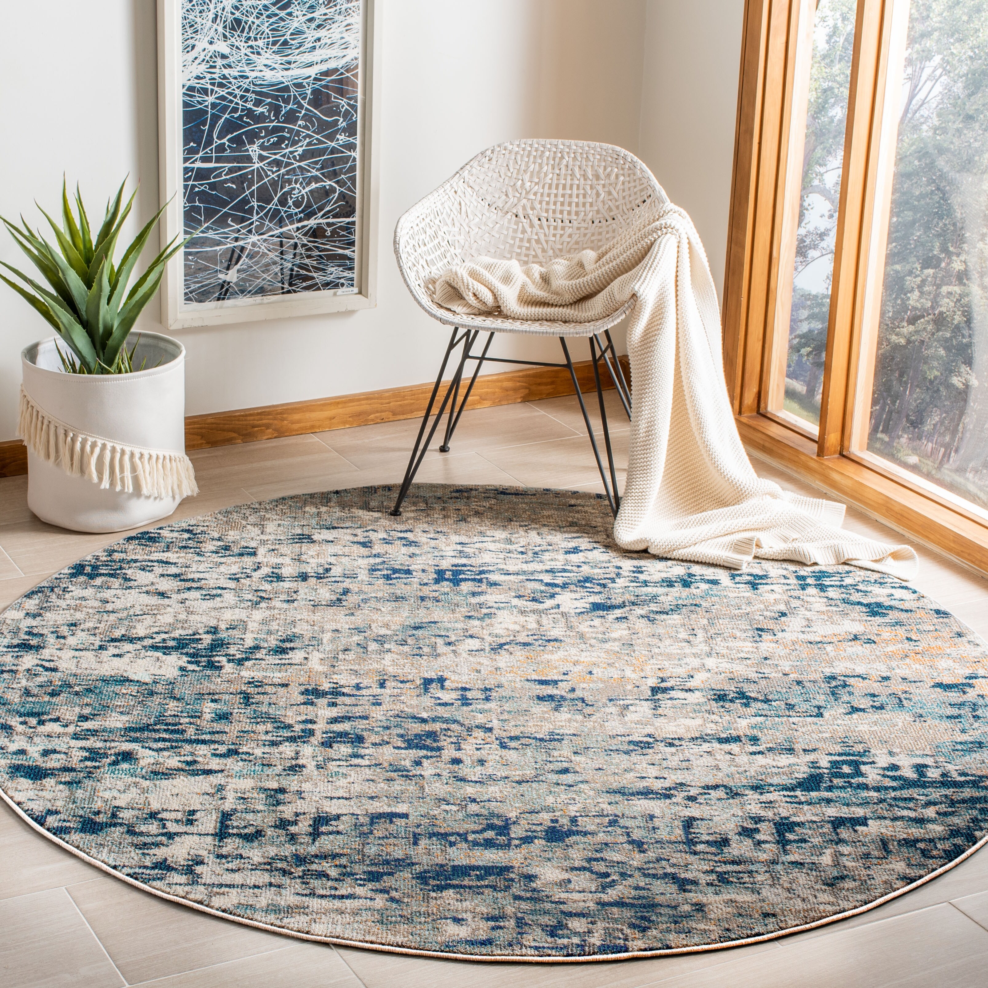 SAFAVIEH Adirondack Collection X-Large Area Rug - 12' x 18', Silver &  Multi, Modern Abstract Design, Non-Shedding & Easy Care, Ideal for High  Traffic