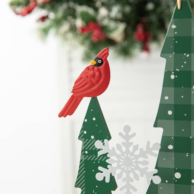 Glitzhome 23.5"H Wooden Christmas Tree Table Decor