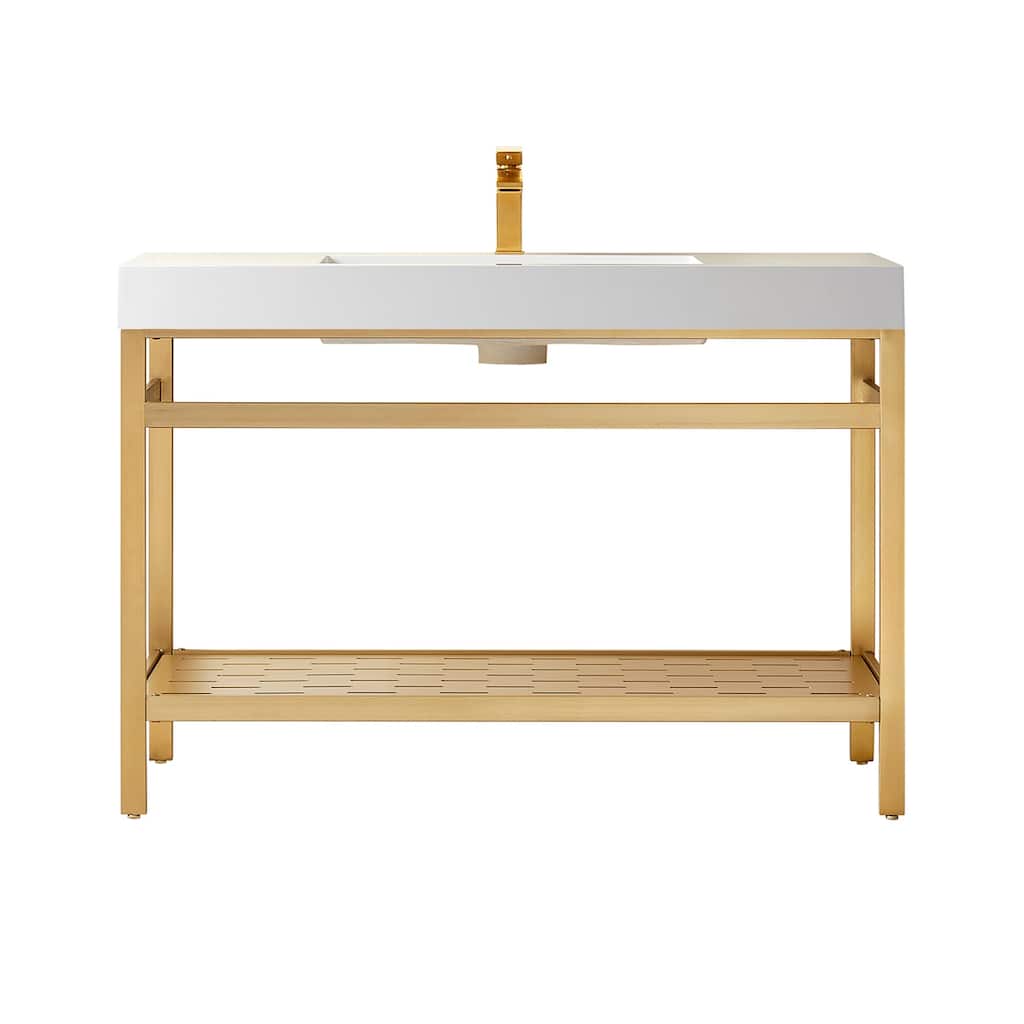 Ablitas 48" Single Vanity in Metal with Stone Sink Top