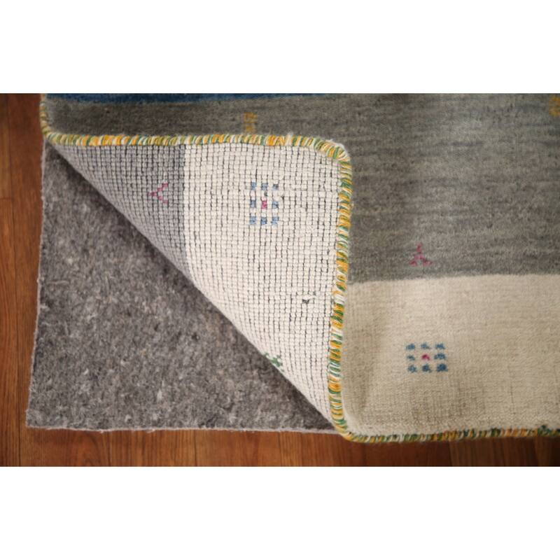 Striped Gabbeh Oriental Area Rug Handmade Wool Carpet - 2'6"x 4'11"