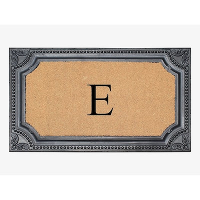 A1HC First Impression Carson Rubber and Coir 24" X 39", Heavy Duty, Easy to Clean Outdoor Monogrammed Doormat