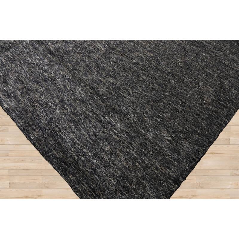 10x14 Tibetano Hand Knotted Wool & Bamboo Silk Grey Tibetan Modern Plush Pile Rug - 10' x 14'