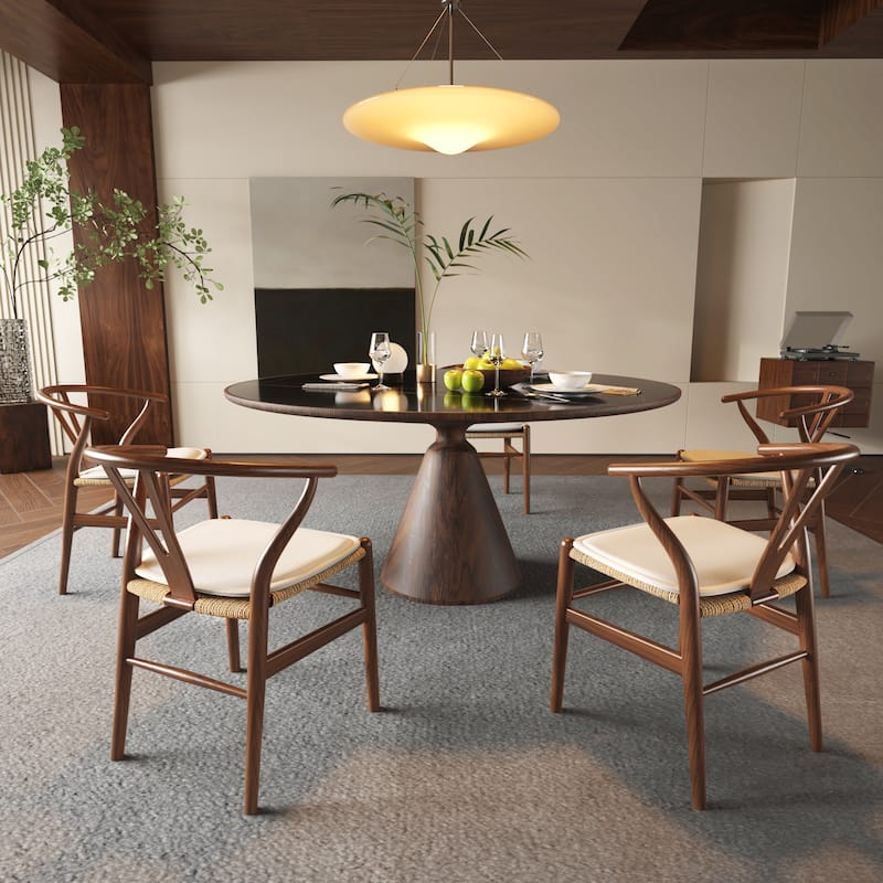 Soild Wood Weave Dining Chair Set of 2